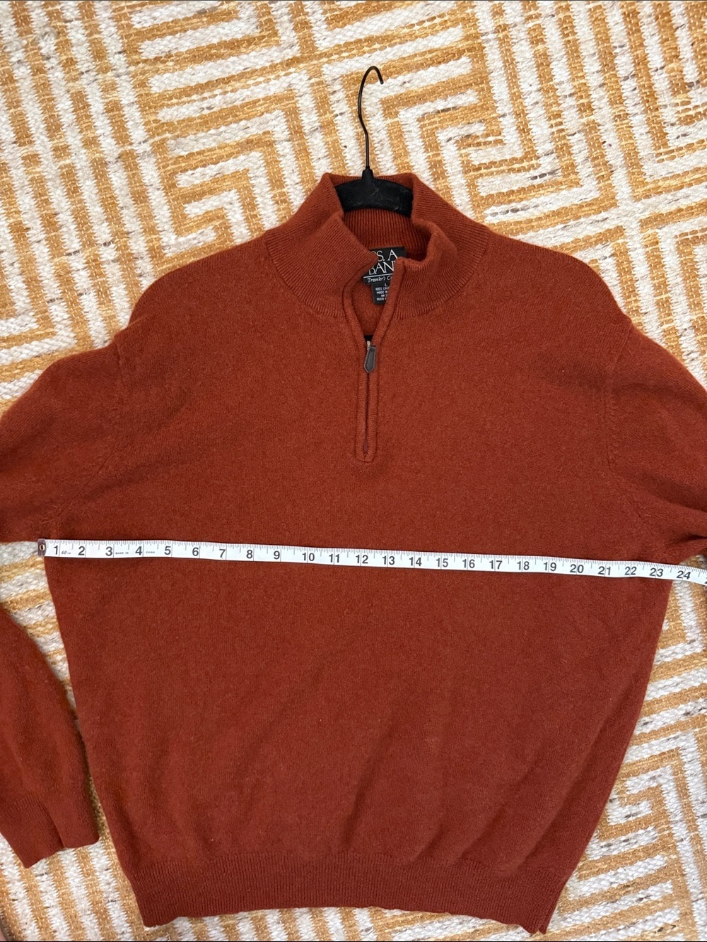 Jos A Bank Traveler’s Collection 100% Cashmere 1/4 Zip Pullover Sweater - Picture 6 of 8